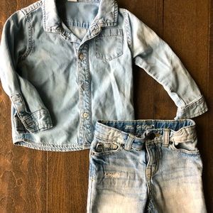 Jean Shirt and jean shorts